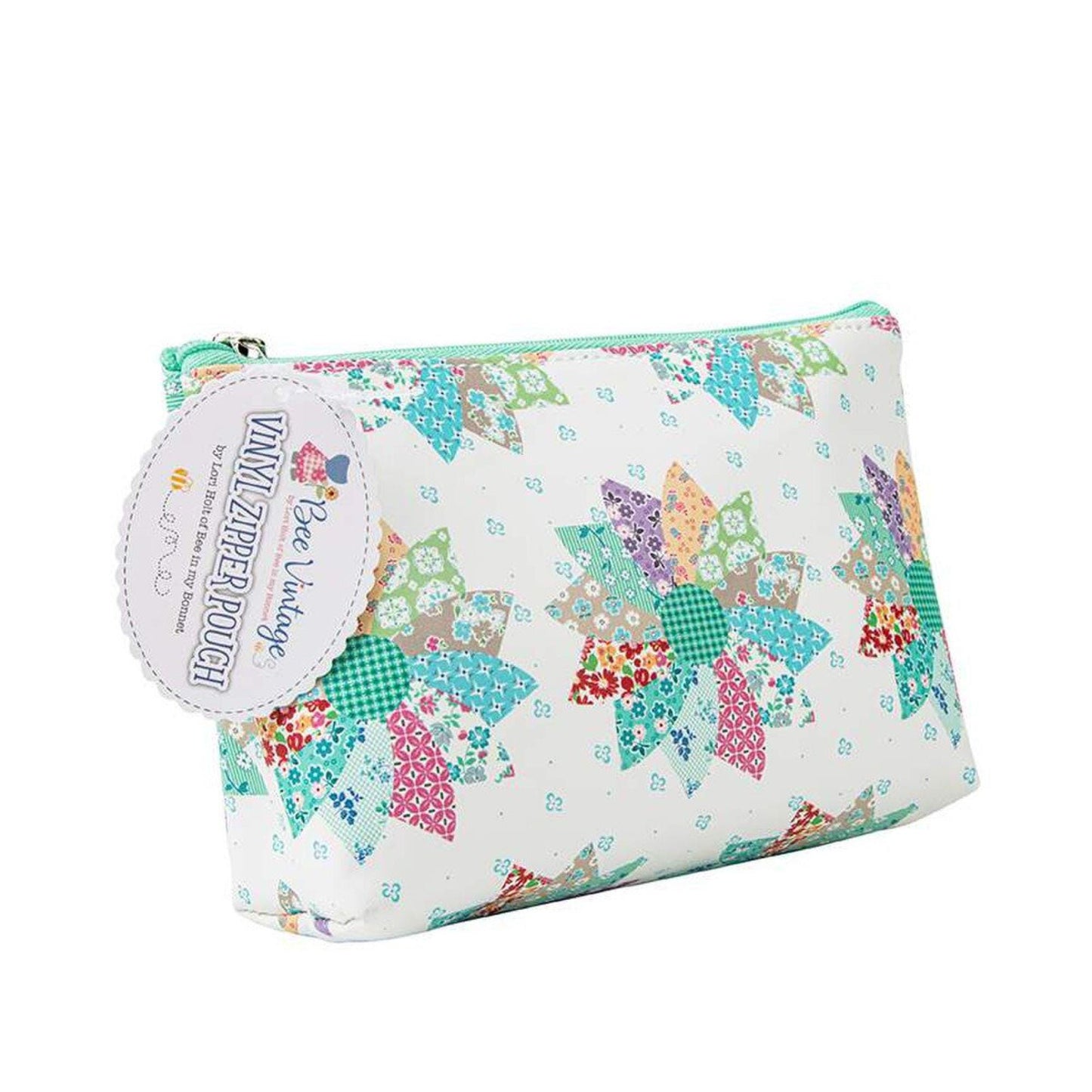 Vinyl Zipper Bag- 6.5" x 2" x 10.5" - By Designer Lori Holt for Riley Blake - Supply Storage