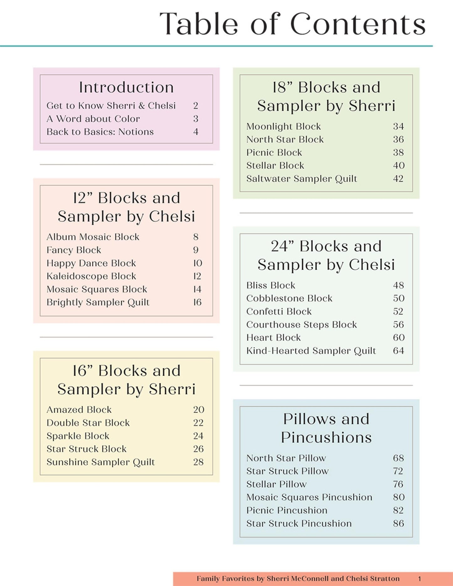 Family Favorites Sampler Quilts Pattern Book in Four Sizes Back to Basics with Sherri and Chelsi Quilt Book