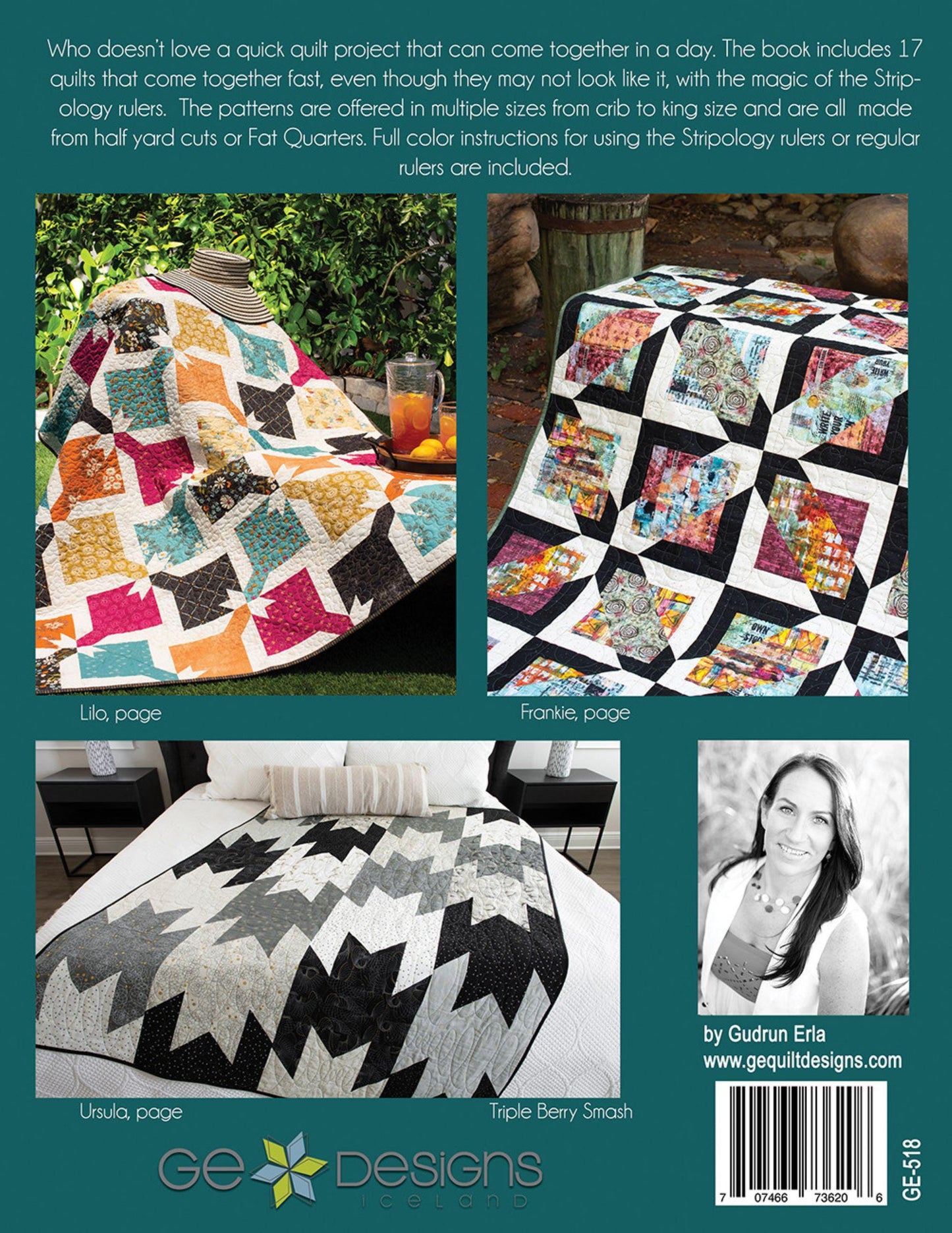 Stripology Quickies Book - Features 17 Quick Quilts Using Stripology Rulers - GE Designs