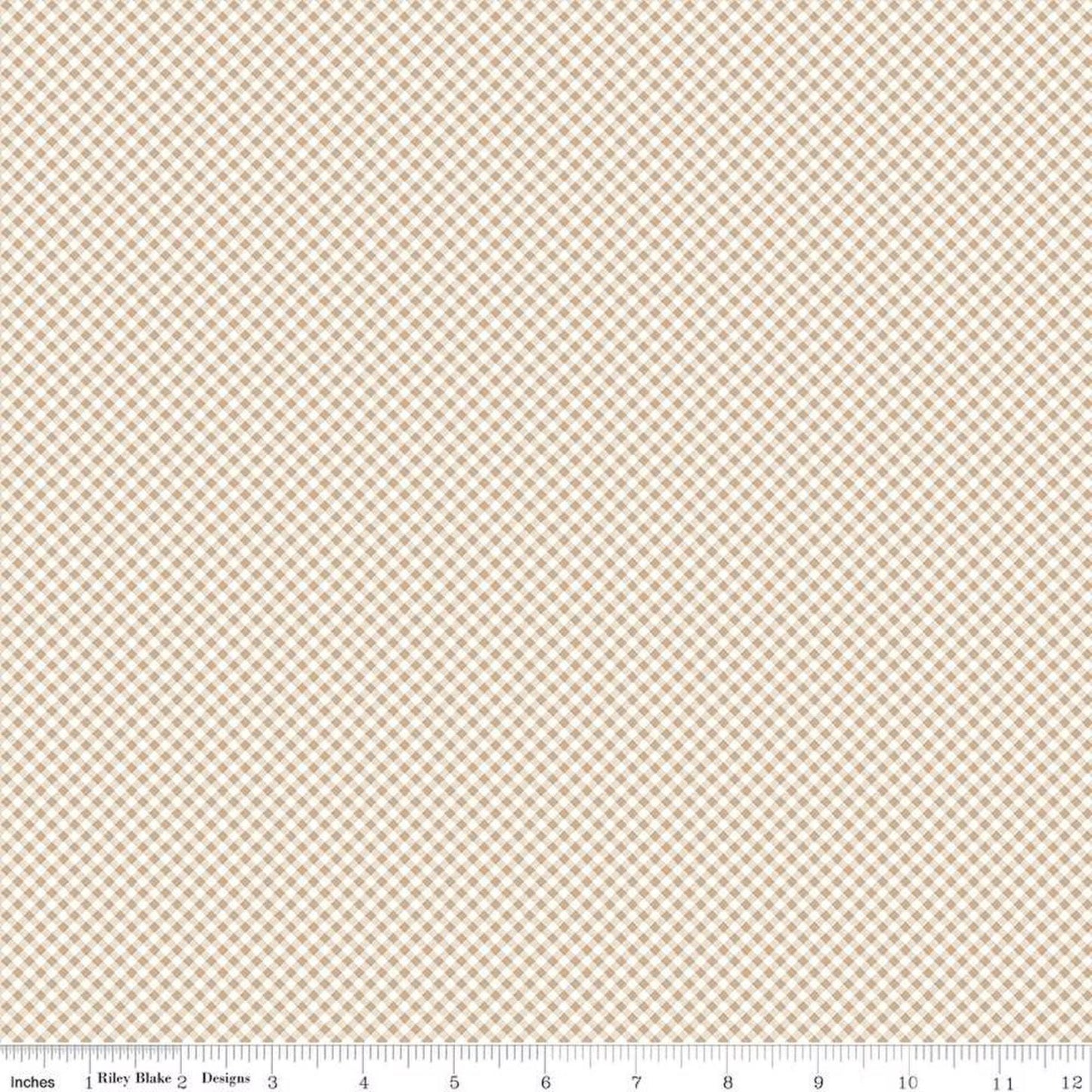 Tan Gingham Check Fabric Yardage Bee Gingham Kassidy Tea dye Diagonal Check by Lori Holt for Riley Blake Yardage by the Half Yard