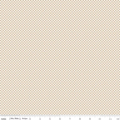 Tan Gingham Check Fabric Yardage Bee Gingham Kassidy Tea dye Diagonal Check by Lori Holt for Riley Blake Yardage by the Half Yard