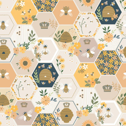 The Bees Knees Fabric Collection from Dear Stella Five Bolts of Quilting Cotton by the Half Yard Bees in Blue and Green with Modern Design