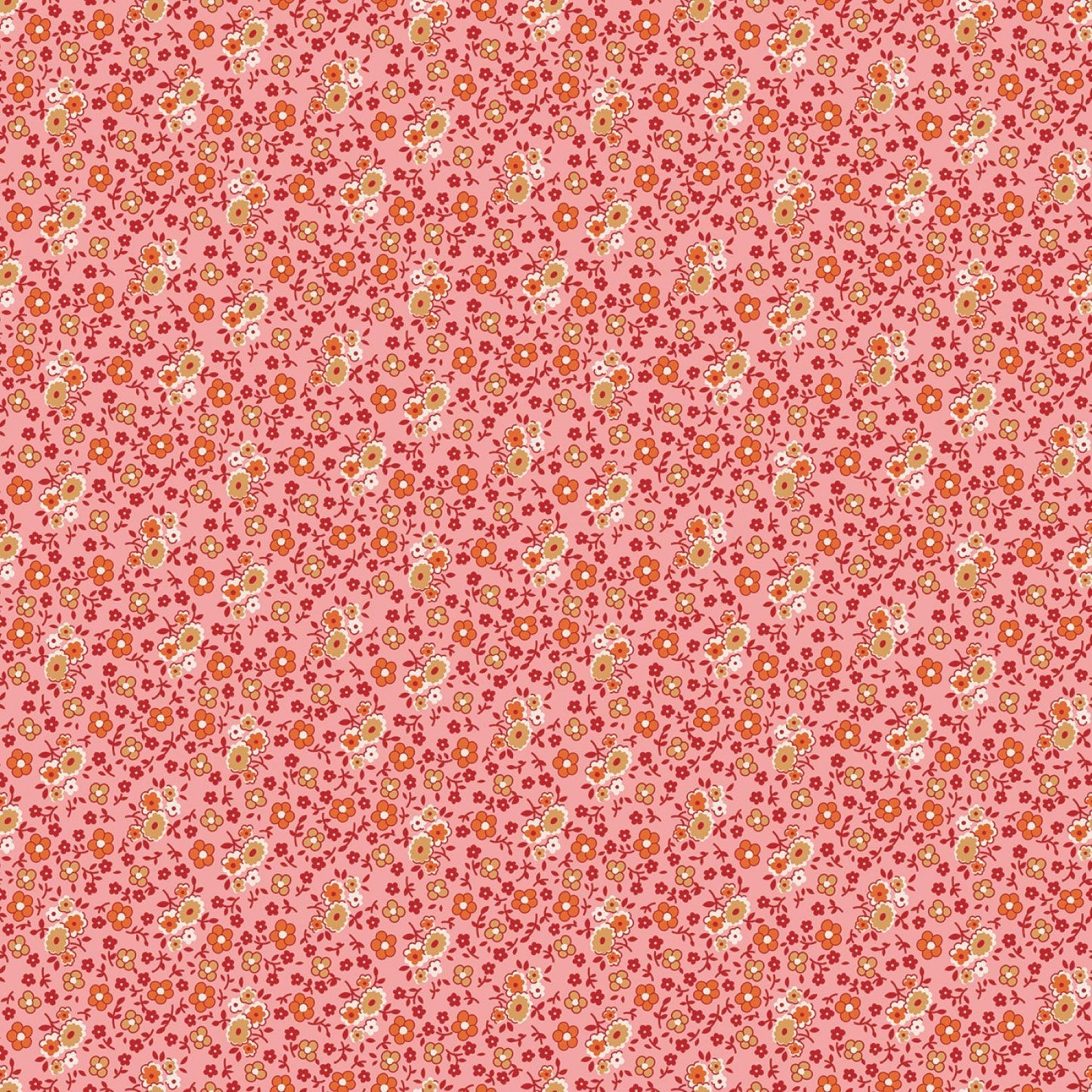 Autumn Collection 4 Choices by Lori Holt for Riley Blake Yardage by the Half Yard in Blue Coral Green and Riley Red