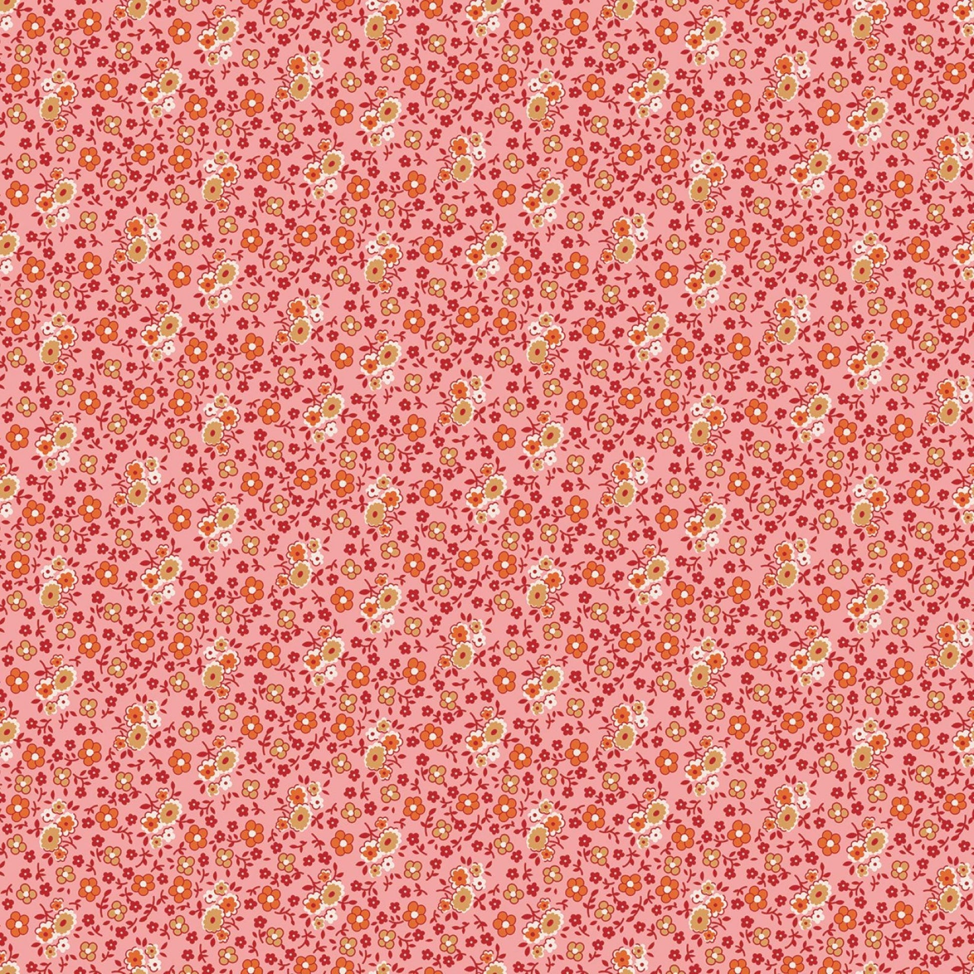 Autumn Collection 4 Choices by Lori Holt for Riley Blake Yardage by the Half Yard in Blue Coral Green and Riley Red