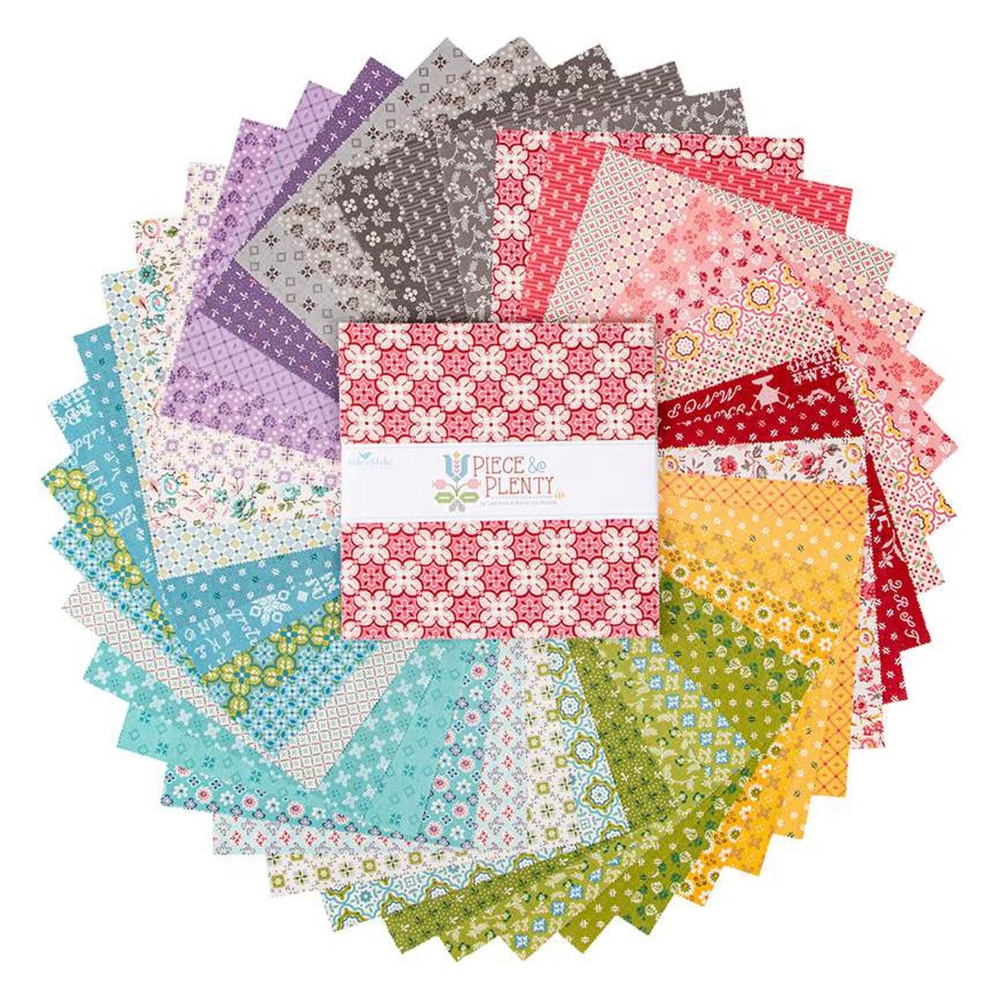 Piece & Plenty 10 inch Quilt Squares Pre Cut Lori Holt for Riley Blake 42 Pack of Vintage Floral Squares Sampler Flour Sacks Nostalgic Quilt