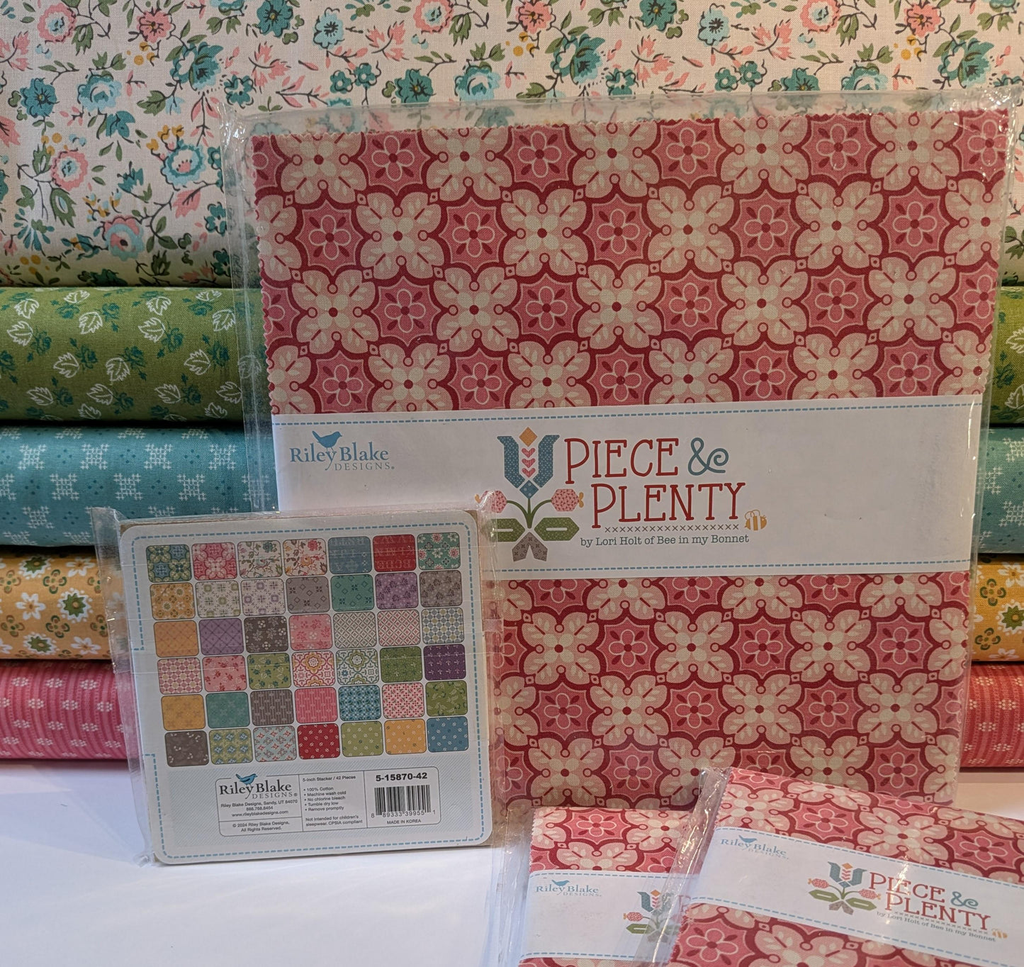 Piece & Plenty 10 inch Quilt Squares Pre Cut Lori Holt for Riley Blake 42 Pack of Vintage Floral Squares Sampler Flour Sacks Nostalgic Quilt