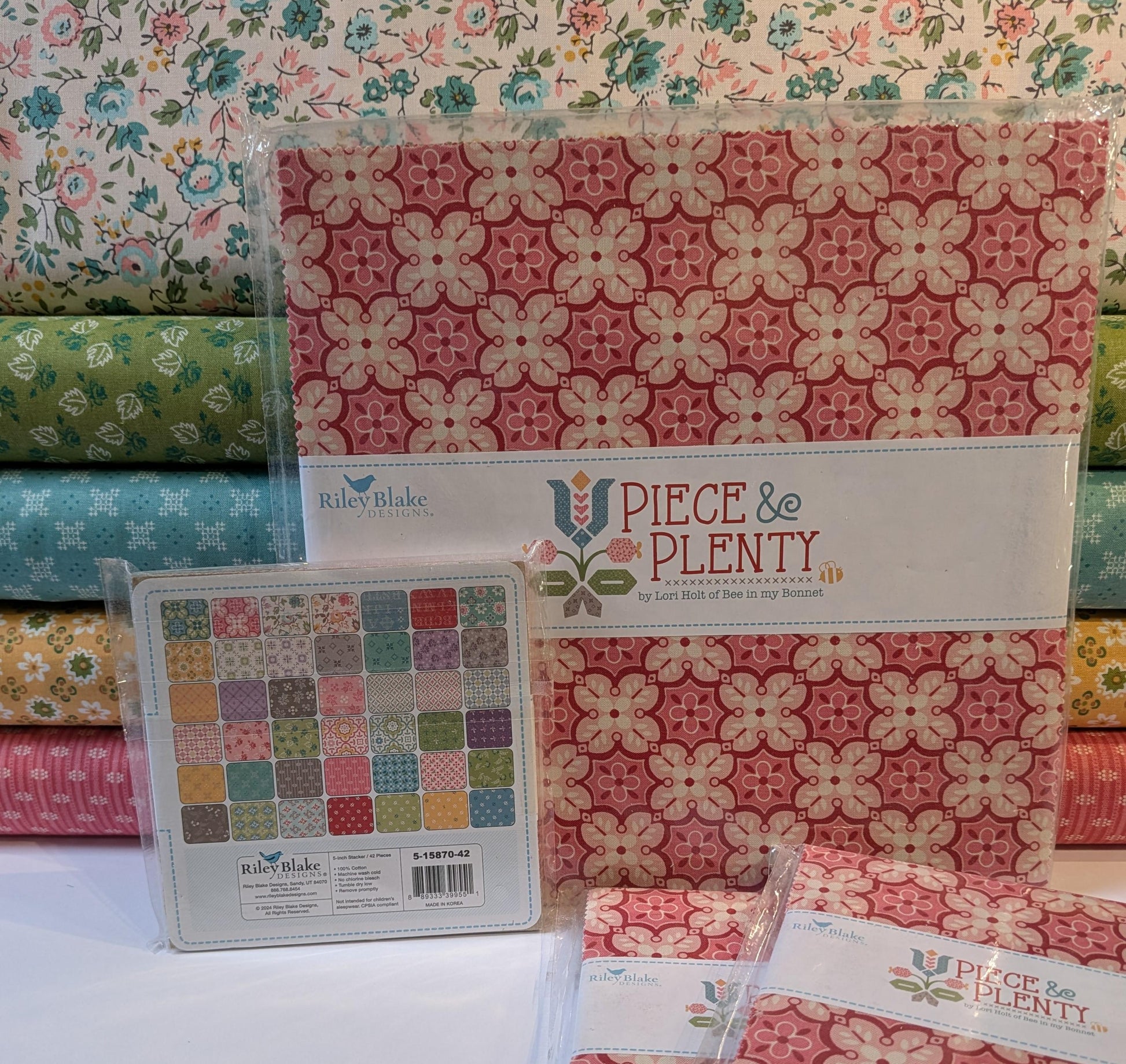 Piece & Plenty 10 inch Quilt Squares Pre Cut Lori Holt for Riley Blake 42 Pack of Vintage Floral Squares Sampler Flour Sacks Nostalgic Quilt