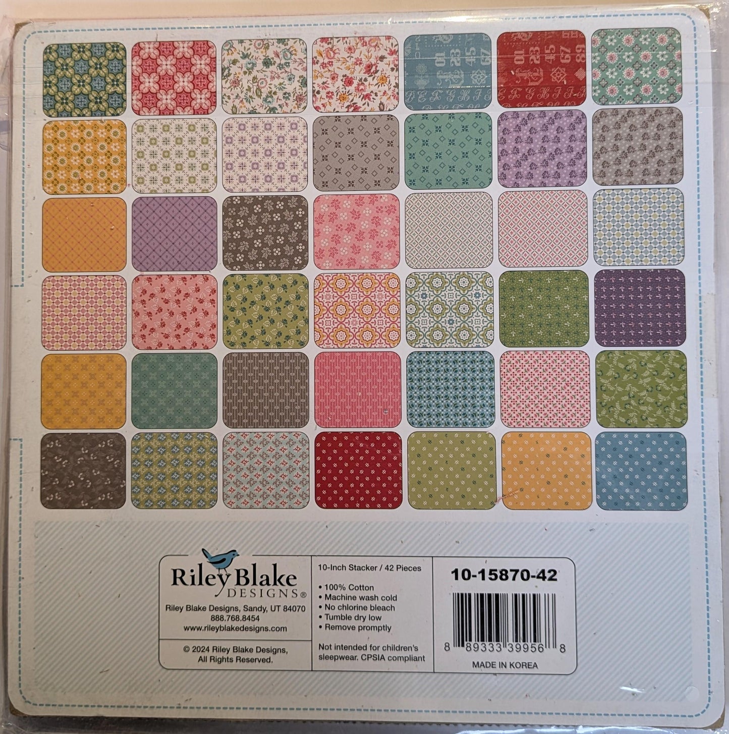 Piece & Plenty 10 inch Quilt Squares Pre Cut Lori Holt for Riley Blake 42 Pack of Vintage Floral Squares Sampler Flour Sacks Nostalgic Quilt