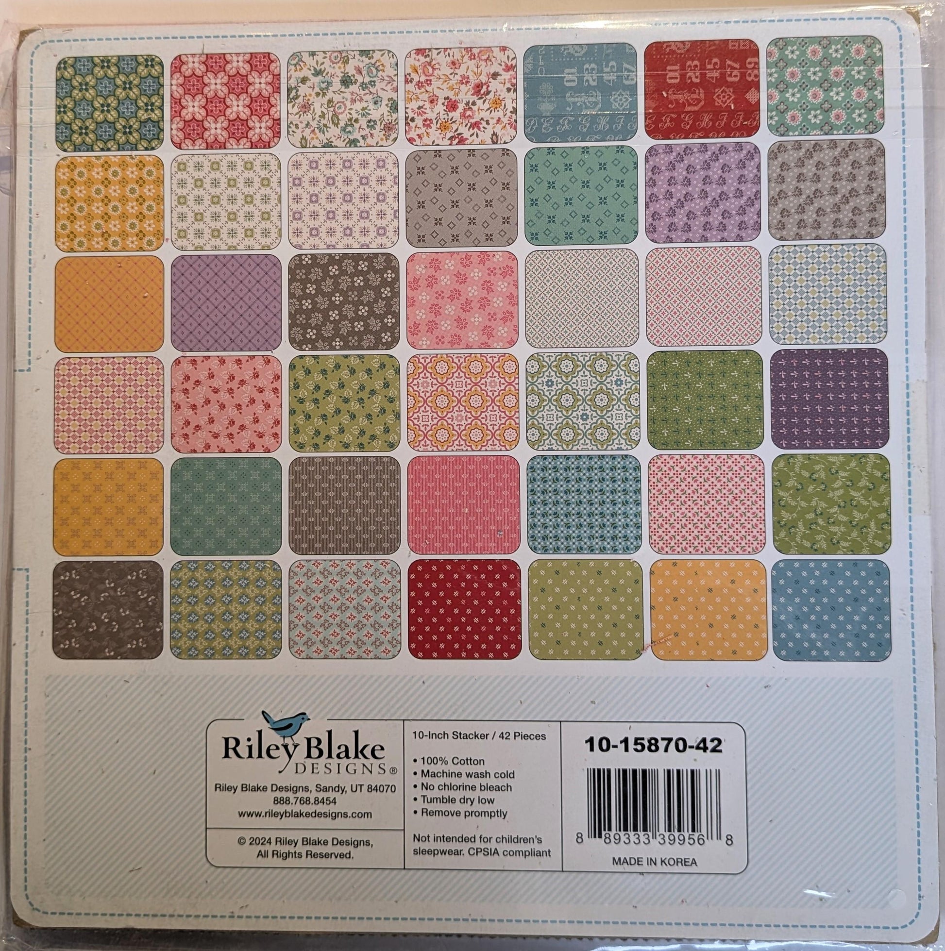 Piece & Plenty 10 inch Quilt Squares Pre Cut Lori Holt for Riley Blake 42 Pack of Vintage Floral Squares Sampler Flour Sacks Nostalgic Quilt