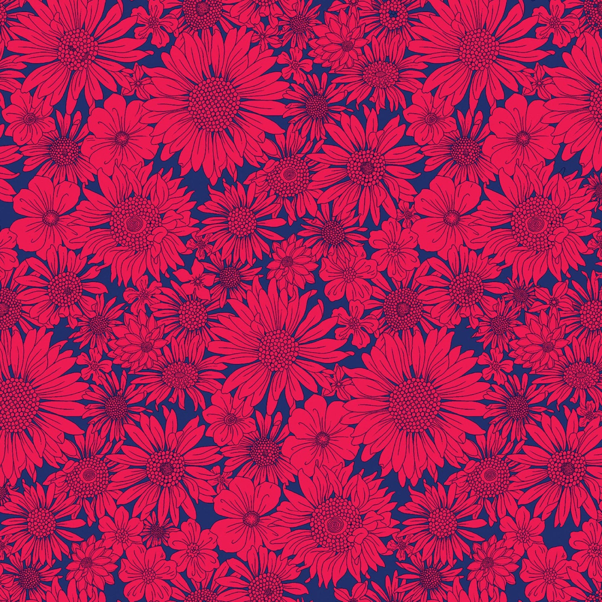 Red White and Blue and Pink Paradise Park 8 Fat Quarter Bundle by Pat Sloan for Benartex Paisley and Large Floral Print Summer Patriotic