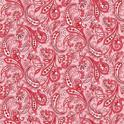 Red White and Blue and Pink Paradise Park 8 Fat Quarter Bundle by Pat Sloan for Benartex Paisley and Large Floral Print Summer Patriotic