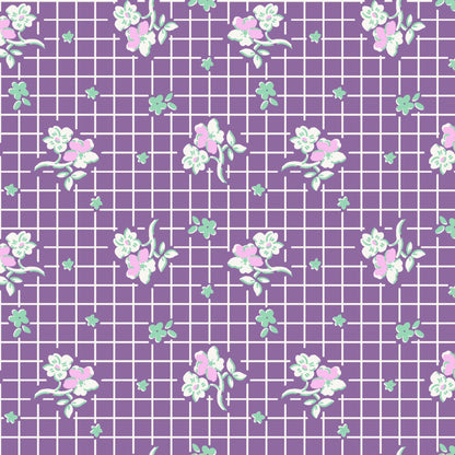1930s Fat Quarter Bundle Dilly Dally Florals Small 7 Fabric Bundle of Shop Cut Fat Quarters Purple Yellow Green Feed Sack Prints