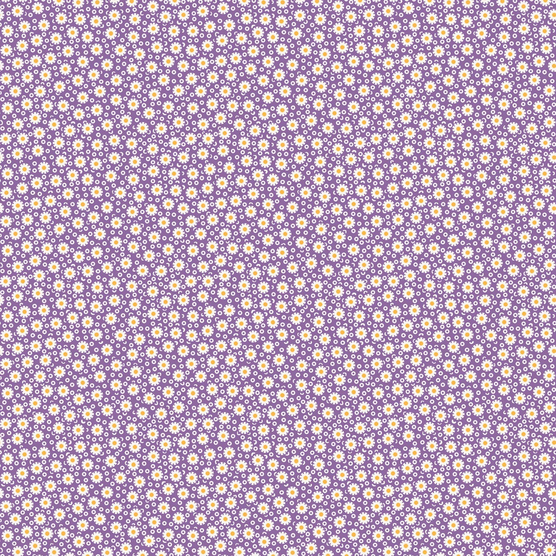 1930s Fat Quarter Bundle Dilly Dally Florals Small 7 Fabric Bundle of Shop Cut Fat Quarters Purple Yellow Green Feed Sack Prints