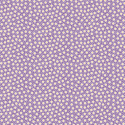 1930s Fat Quarter Bundle Dilly Dally Florals Small 7 Fabric Bundle of Shop Cut Fat Quarters Purple Yellow Green Feed Sack Prints