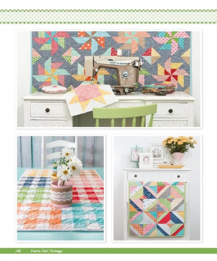 Farm Girl Vintage Quilt Pattern Book By Lori Holt of Bee in my Bonnet 72 Quilt Blocks The Original Book 12 inch and 6 inch blocks Sampler