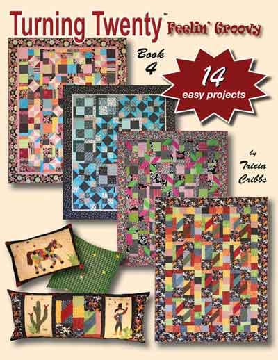 Turning Twenty Feelin' Groovy Original Book Quilt Pattern Book 14 Projects- By Tricia Cribbs Use Fat Quarters or Coordinates Easy Quilt