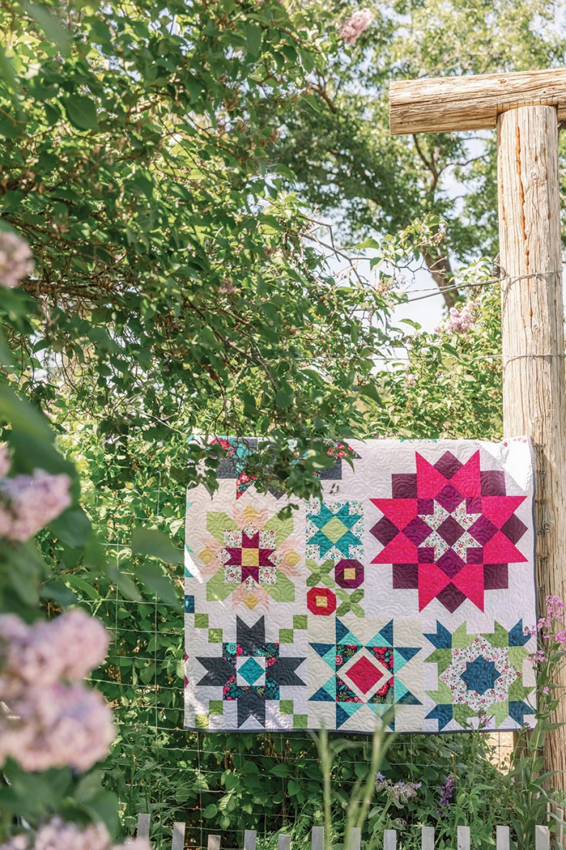 Flower Farm Sampler Quilt Book Quilt Pattern Book 18 Flower Blocks and 7 Quilts by Shelley Cavanna Star Flower Blocks Barn Star