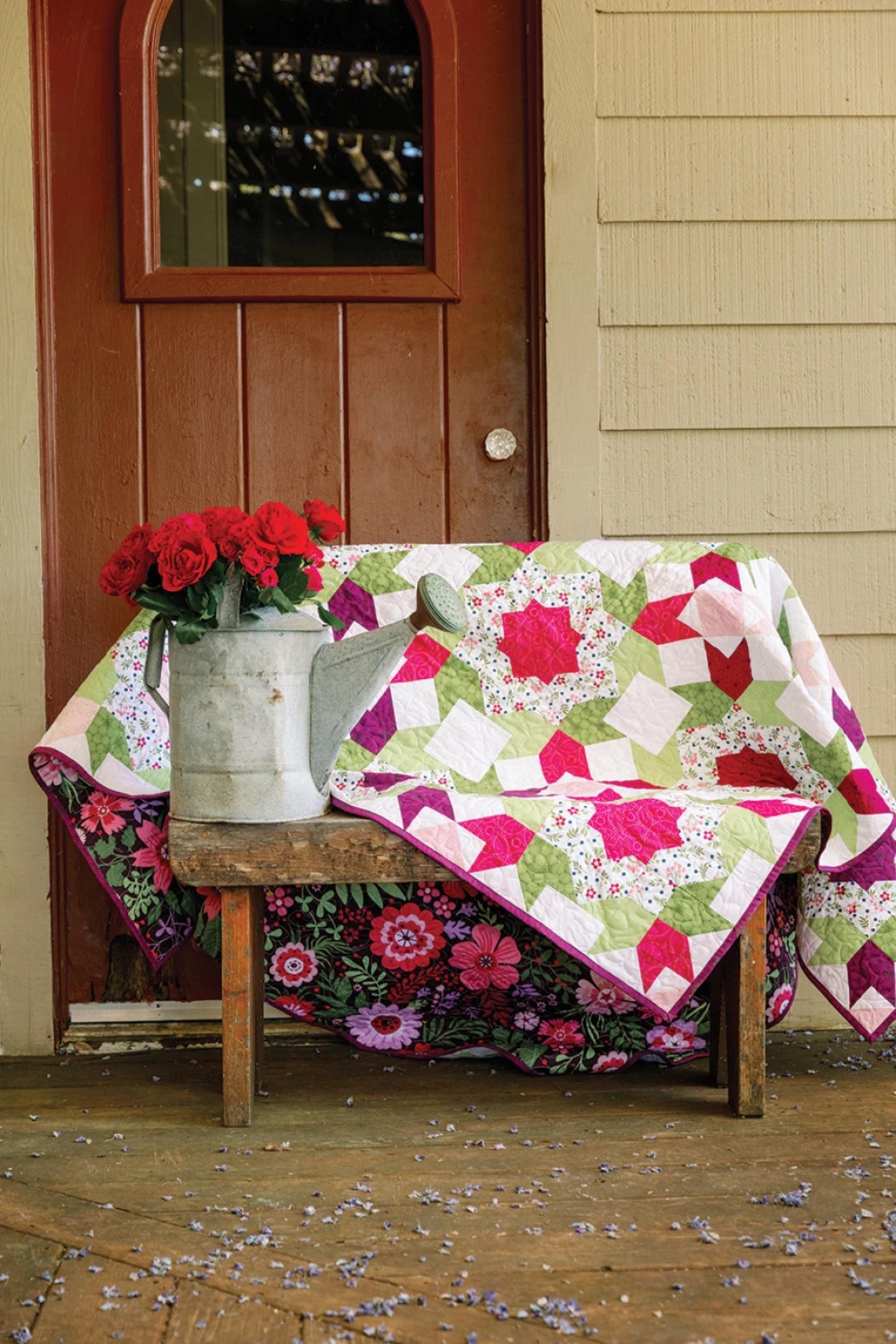 Flower Farm Sampler Quilt Book Quilt Pattern Book 18 Flower Blocks and 7 Quilts by Shelley Cavanna Star Flower Blocks Barn Star