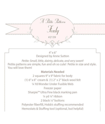 Fabric Fox Foxly Pattern Make a Stuffed Fox from Fabric Calico fox Project Small Easy Fox Lover Unique Handmade Gift to Sew Personalize Wood