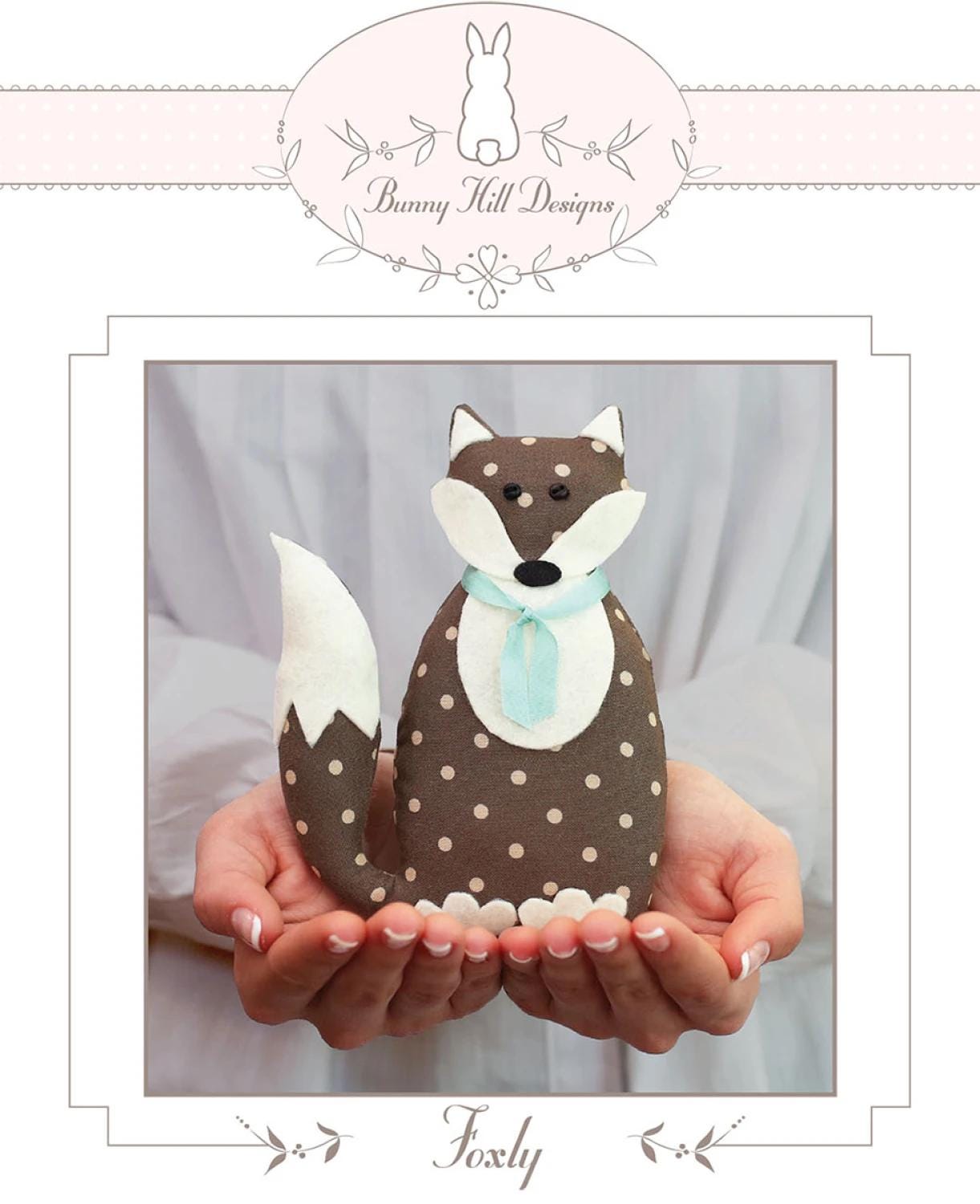 Fabric Fox Foxly Pattern Make a Stuffed Fox from Fabric Calico fox Project Small Easy Fox Lover Unique Handmade Gift to Sew Personalize Wood