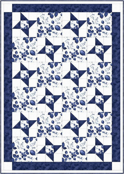 Friendship Star Three Yard Quilt by Fabric Cafe' Small Packaged Quilt Pattern Easy Quick Weekend Quilt Project for Gift Veteran or a Friend