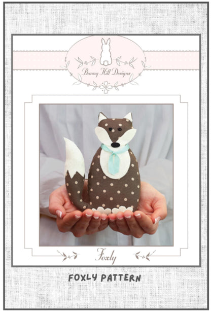 Fabric Fox Foxly Pattern Make a Stuffed Fox from Fabric Calico fox Project Small Easy Fox Lover Unique Handmade Gift to Sew Personalize Wood