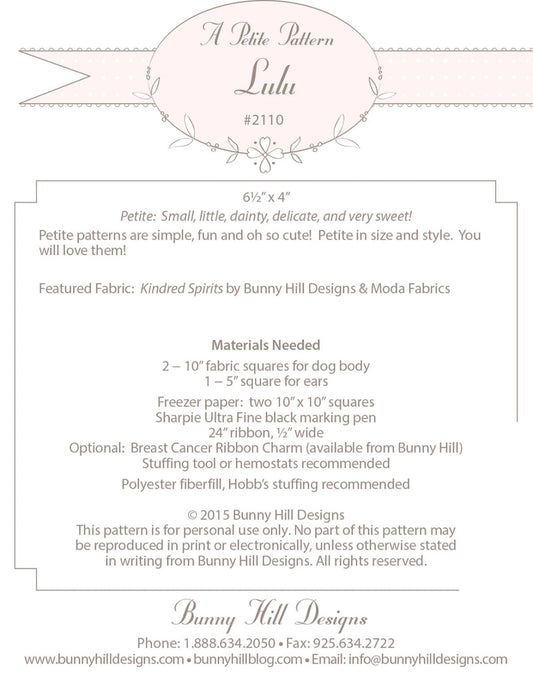 Fabric Dog Lulu Pattern Make a Stuffed Puppy from Fabric Calico Dog Project Small Easy Dog Lover Unique Handmade Gift to Sew Personalize