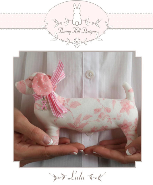 Fabric Dog Lulu Pattern Make a Stuffed Puppy from Fabric Calico Dog Project Small Easy Dog Lover Unique Handmade Gift to Sew Personalize