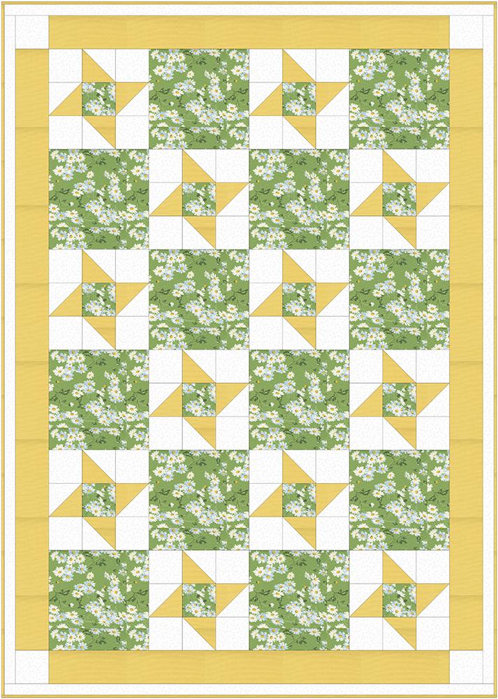 Friendship Star Three Yard Quilt by Fabric Cafe' Small Packaged Quilt Pattern Easy Quick Weekend Quilt Project for Gift Veteran or a Friend