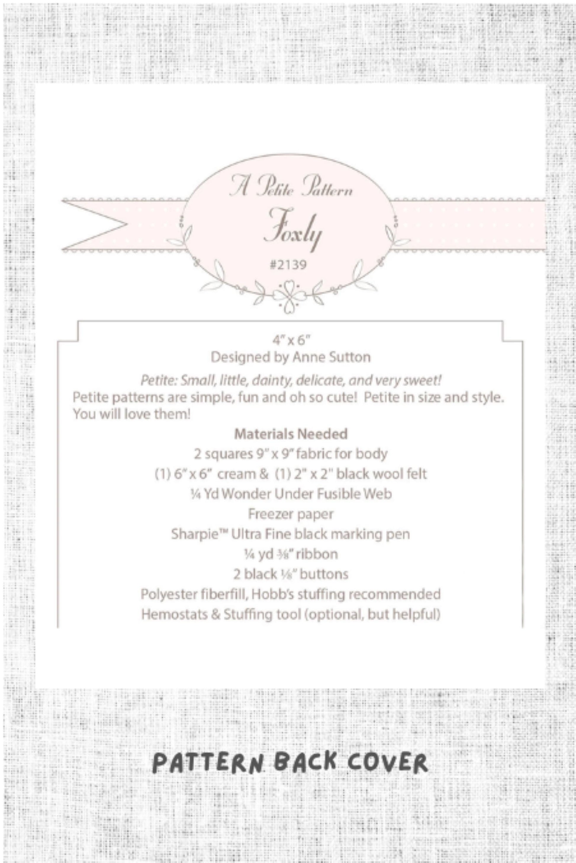 Fabric Fox Foxly Pattern Make a Stuffed Fox from Fabric Calico fox Project Small Easy Fox Lover Unique Handmade Gift to Sew Personalize Wood