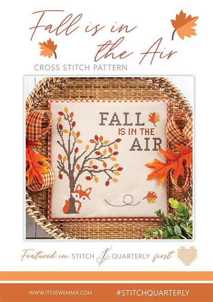 Fall Cross Stitch Paper Pattern Fox with Fall Leaves It's Sew Emma Small Project Instructions with Diagram Cross Stitch Lovers Gift Easy