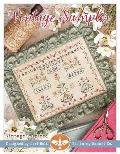 Vintage Sampler Cross Stitch Paper Pattern Traditional Design Lori Holt Project Instructions with Diagram Cross Stitch Lovers Gift