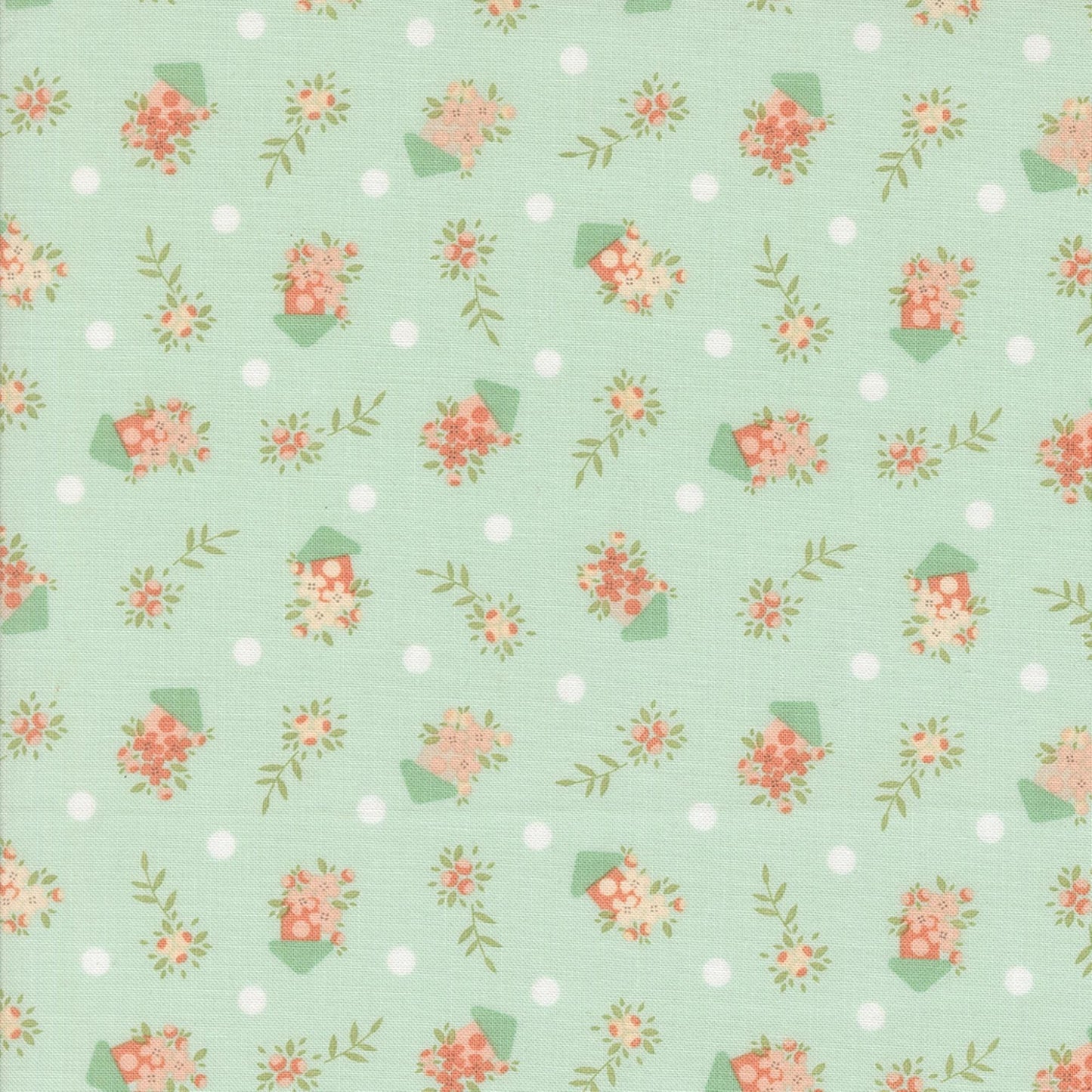 Abloom by Corey Yoder for Moda Cotton Yardage Fabric Priced by the Half Yard Coral and Aqua Soft Florals for Quilt Making