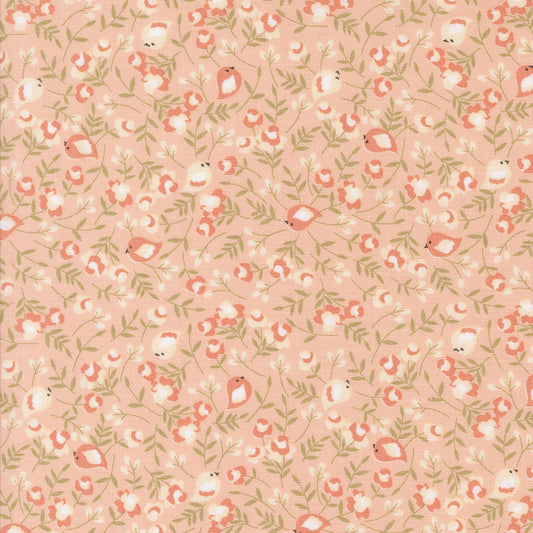 Abloom by Corey Yoder for Moda Cotton Yardage Fabric Priced by the Half Yard Coral and Aqua Soft Florals for Quilt Making