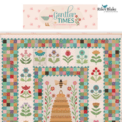 Gentler Times - 42 - 5" Square Bundle by Lori Holt for Riley Blake Pre-Cut Quilt Squares Ditsy Prints Green Aqua Blue Yellow Pink and Gray