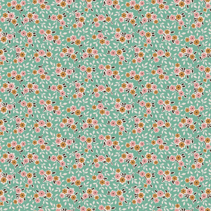 Gentler Times Collection 7 Choices by Lori Holt for Riley Blake Yardage Priced by the Half Yard in Aqua Green Purple Tonal Cream