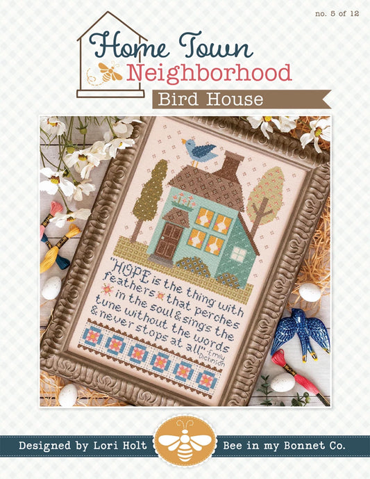 Hope House Sampler Paper Pattern Bird House Lori Holt Project Instructions w Diagram Cross Stitch Lovers Gift Quilt Lovers Emily Dickenson