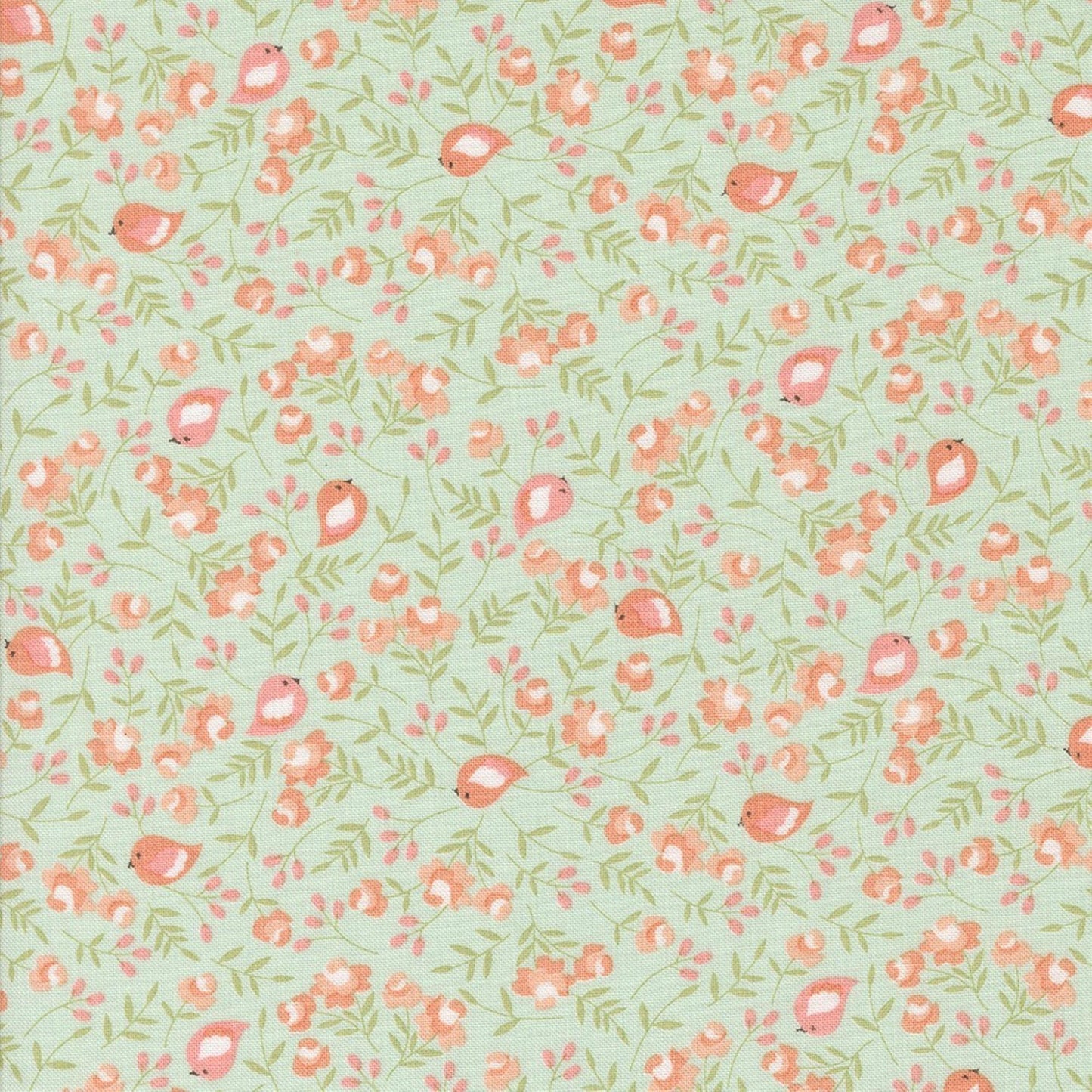 Abloom by Corey Yoder for Moda Cotton Yardage Fabric Priced by the Half Yard Coral and Aqua Soft Florals for Quilt Making