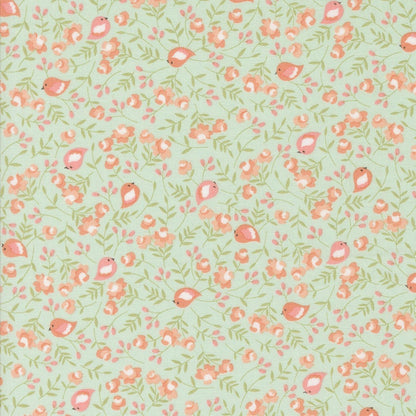 Abloom by Corey Yoder for Moda Cotton Yardage Fabric Priced by the Half Yard Coral and Aqua Soft Florals for Quilt Making