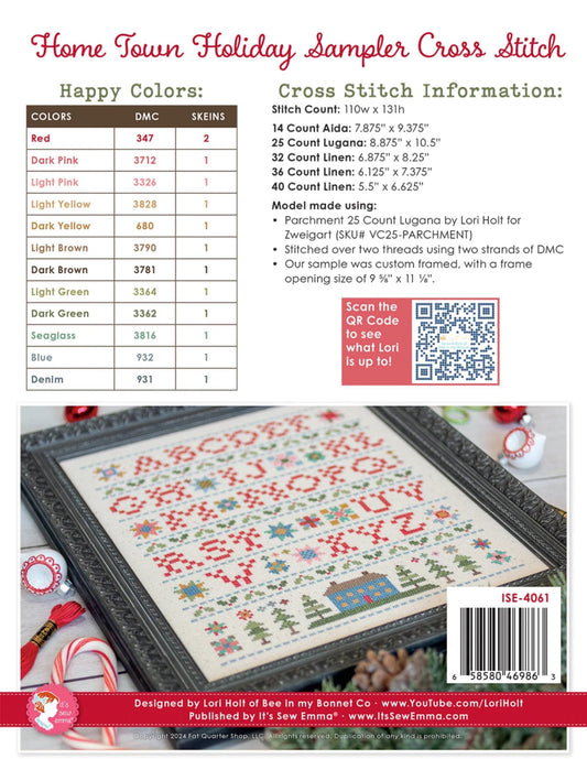 Home Town Holiday Sampler Paper Pattern Winter Lori Holt Project Instructions Diagram Cross Stitch Lovers Gift Quilt Lovers Holly Leaves