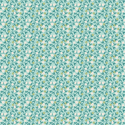 Gentler Times Collection 7 Choices by Lori Holt for Riley Blake Yardage Priced by the Half Yard in Aqua Green Purple Tonal Cream