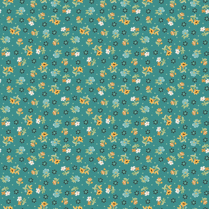 Gentler Times Collection 7 Choices by Lori Holt for Riley Blake Yardage Priced by the Half Yard in Aqua Green Purple Tonal Cream