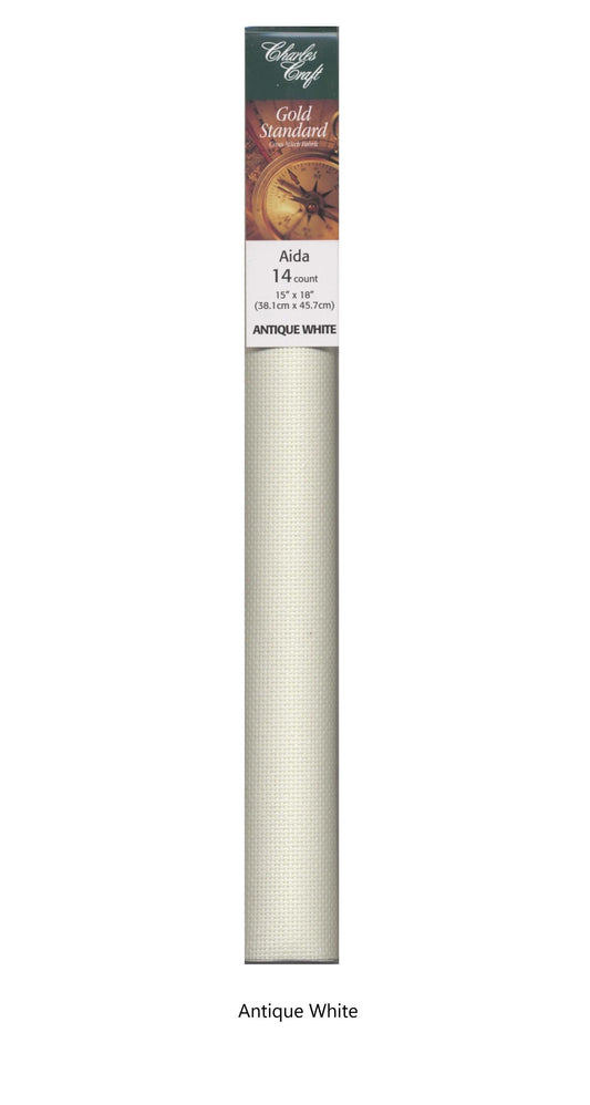 14 Count Cross Stitch Cloth Aida Antique White 15" x 18" Premium Cross Stitch Fabric No Hoop Fabric