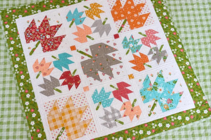 Fall Leaf Quilt Pattern Maple Sky Remix by Sherri McConnell of a Quilting Life Beautiful Maple Leaf Quilt and Table Runner Pattern