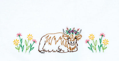 Highland Cow Themed Pre-Printed Embroidery Pillow Cases - Jack Dempsey - 2 Standard Sized Pillow Cases 1600-973