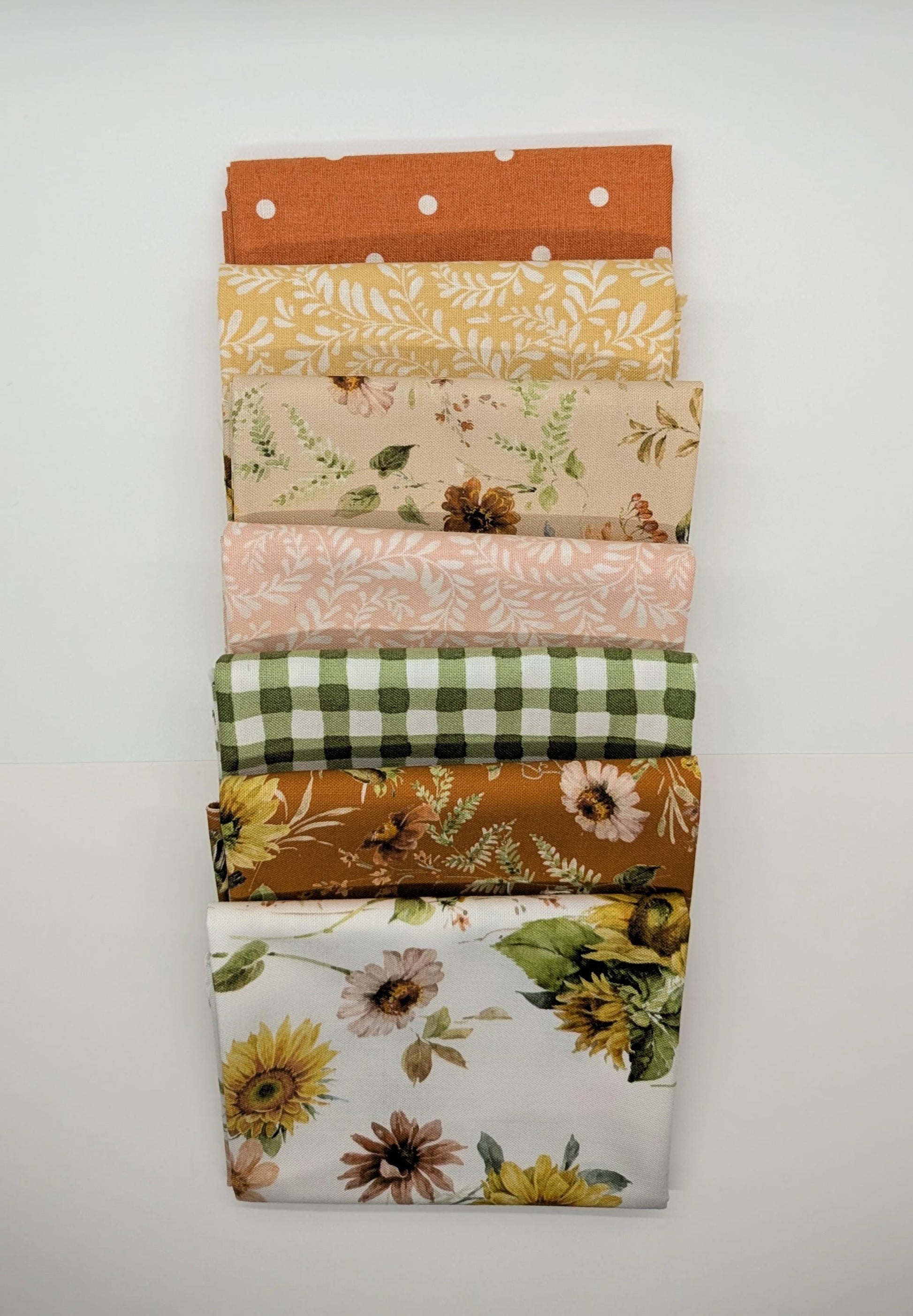 Sunflower Whispers Small Fat Quarter Bundle Fall Sunflower Fabric Bundle Two Options