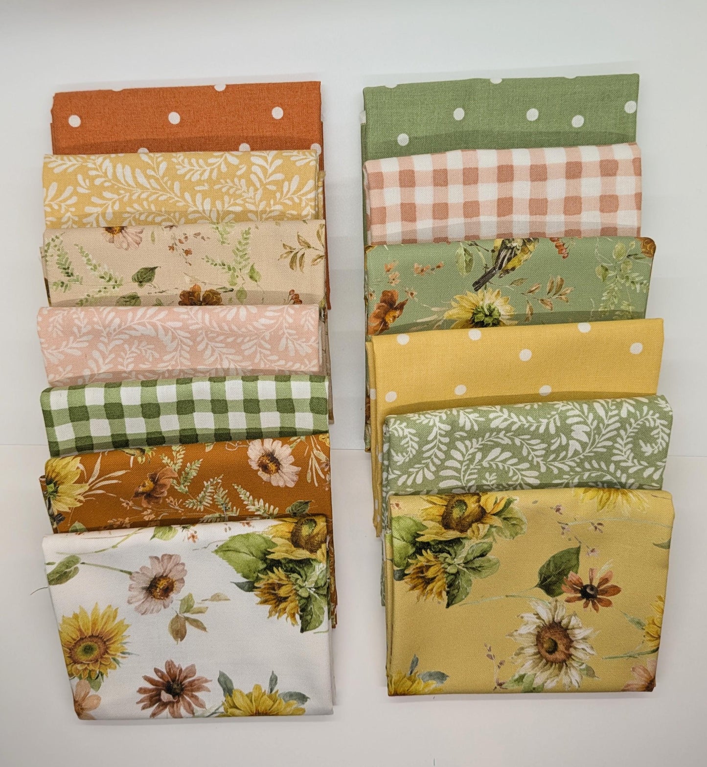 Sunflower Whispers Small Fat Quarter Bundle Fall Sunflower Fabric Bundle Two Options