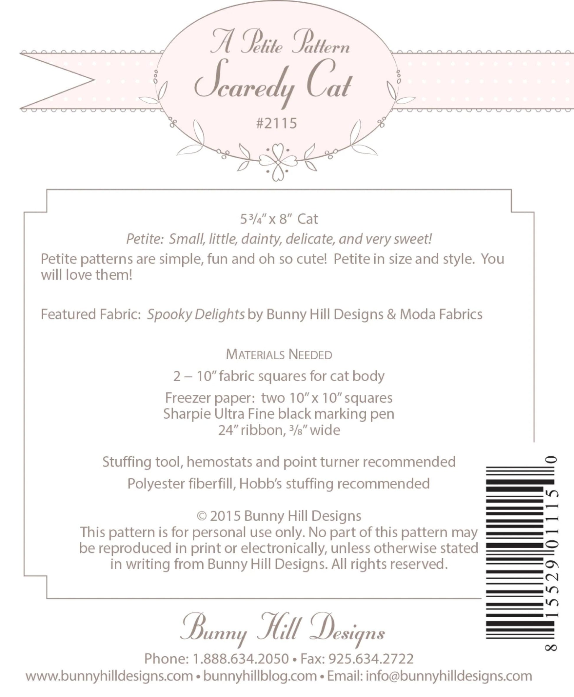 Fabric Black Cat Pattern Make a Stuffed Kitty from Fabric Fall Cat Project Small and Easy Cat Lover Unique Handmade Gift to Sew