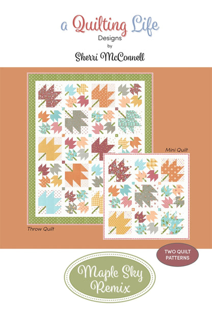 Fall Leaf Quilt Pattern Maple Sky Remix by Sherri McConnell of a Quilting Life Beautiful Maple Leaf Quilt and Table Runner Pattern