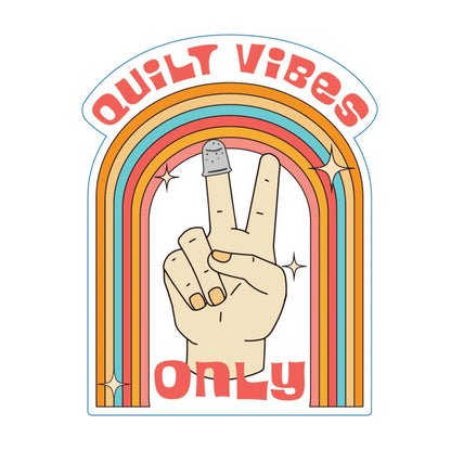 Quilting Sewing Vinyl Decal Sticker Quilt Vibes Peace Sign Zen Quilt Lover Gift Laptop Sewing Machine Water Bottle Decal